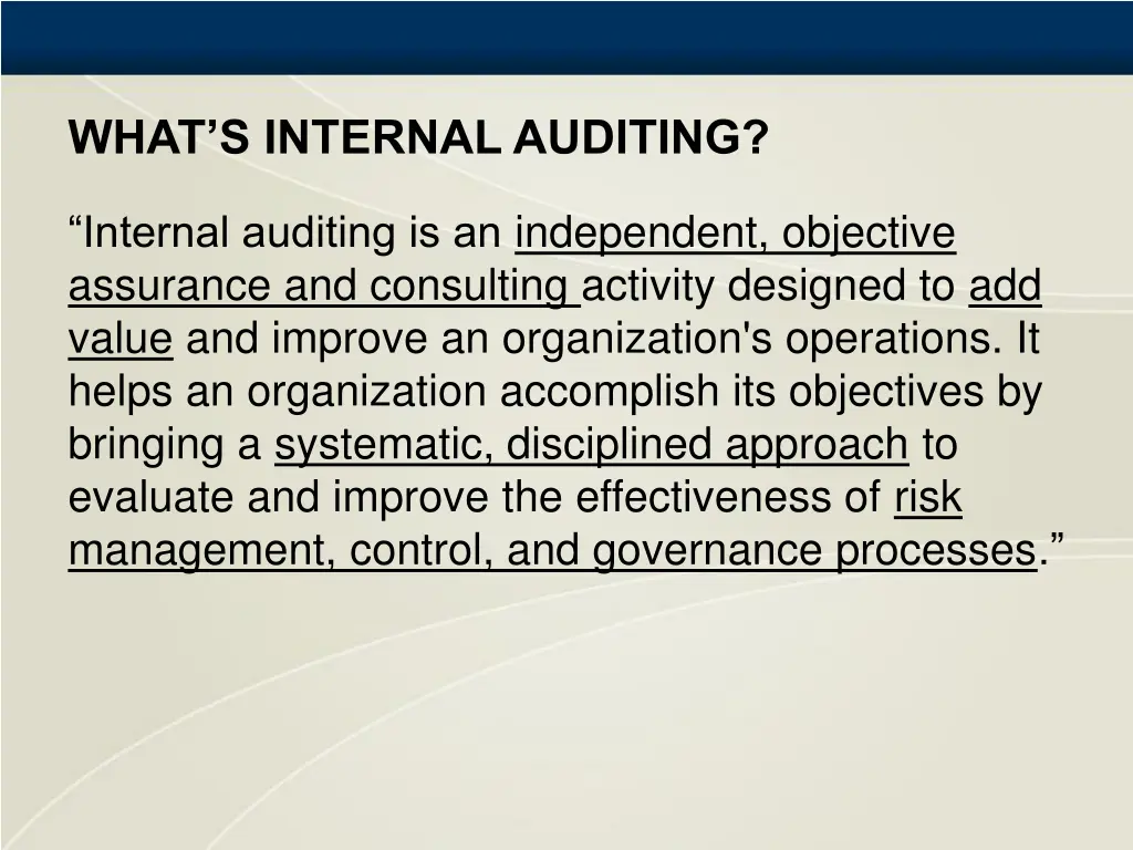 what s internal auditing