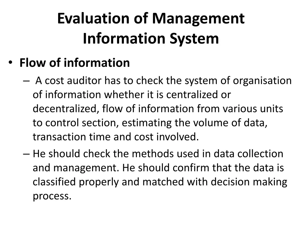 evaluation of management information system 1