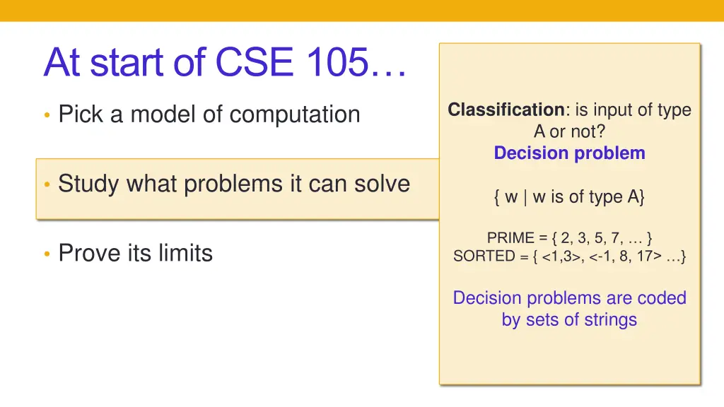 at start of cse 105