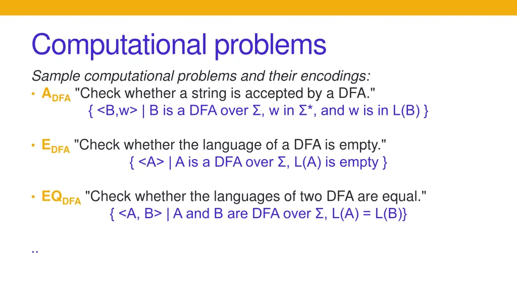 computational problems sample computational