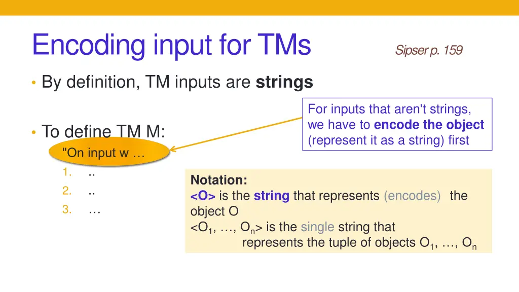 encoding input for tms