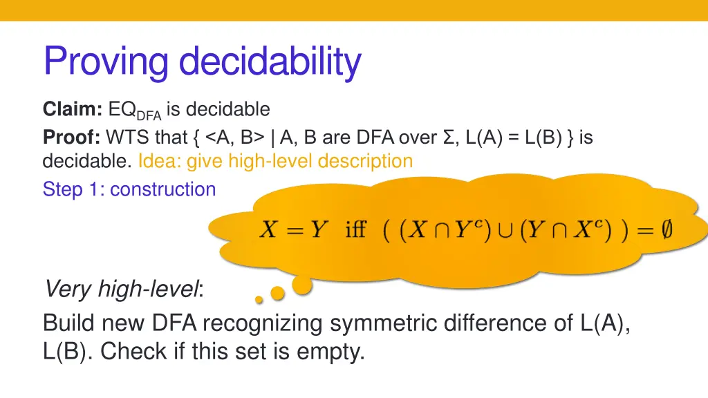 proving decidability 10