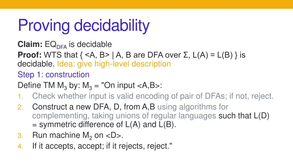 proving decidability 11