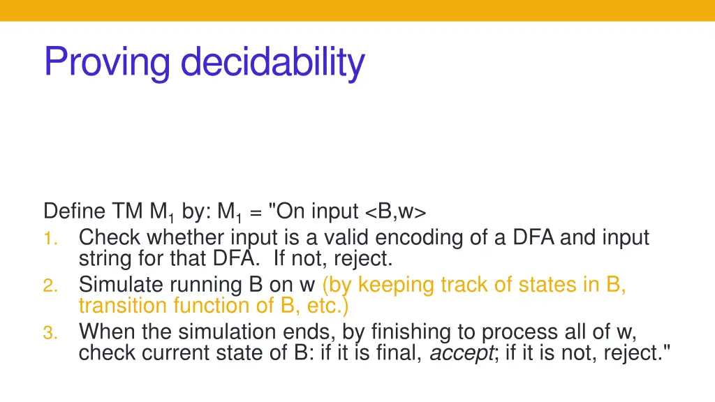 proving decidability 2