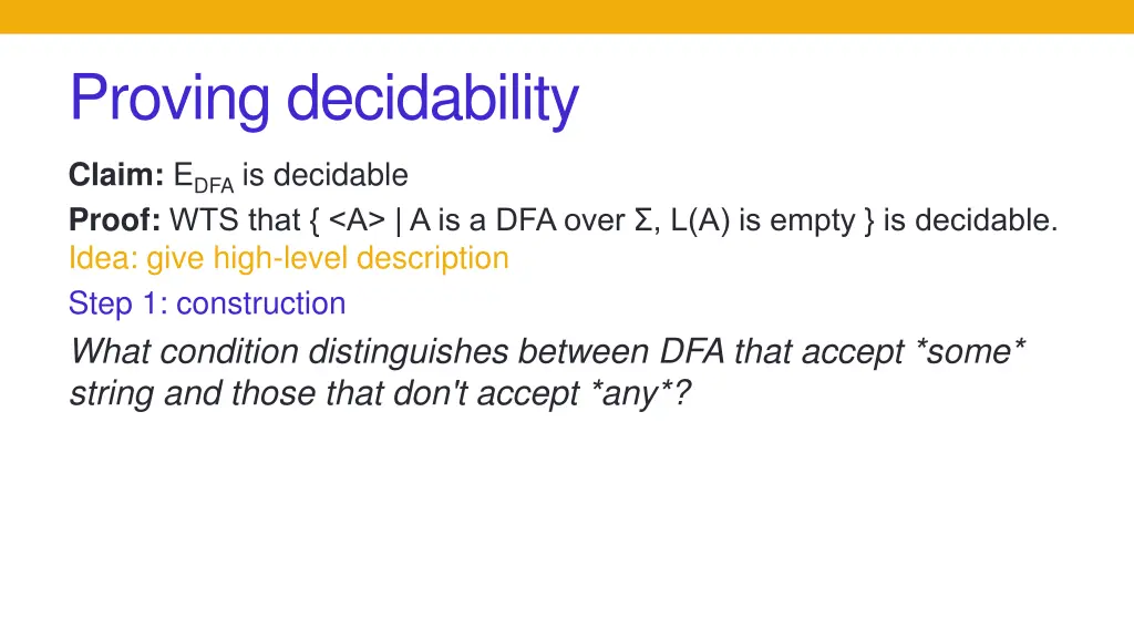 proving decidability 5