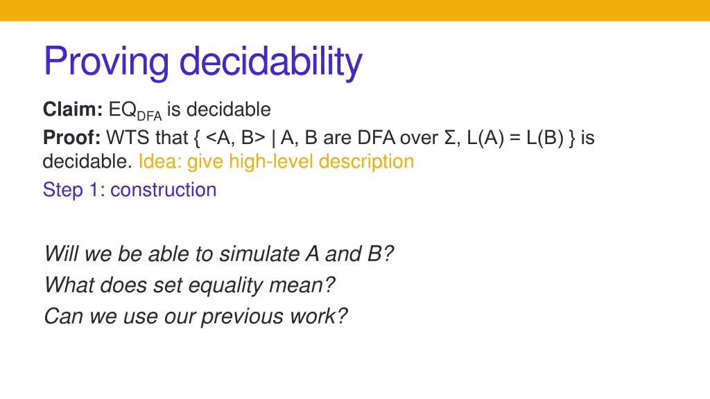 proving decidability 8