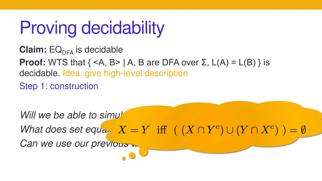 proving decidability 9