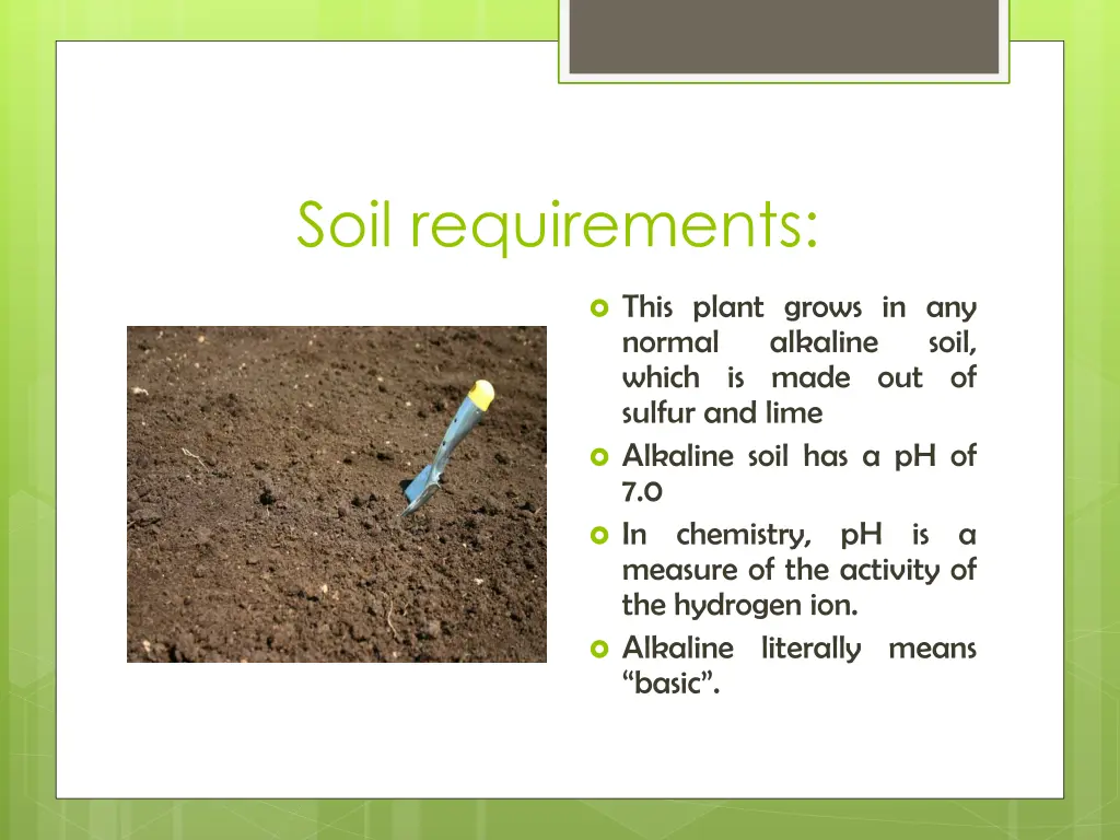 soil requirements