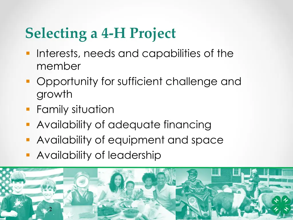 selecting a 4 h project