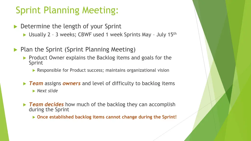 sprint planning meeting