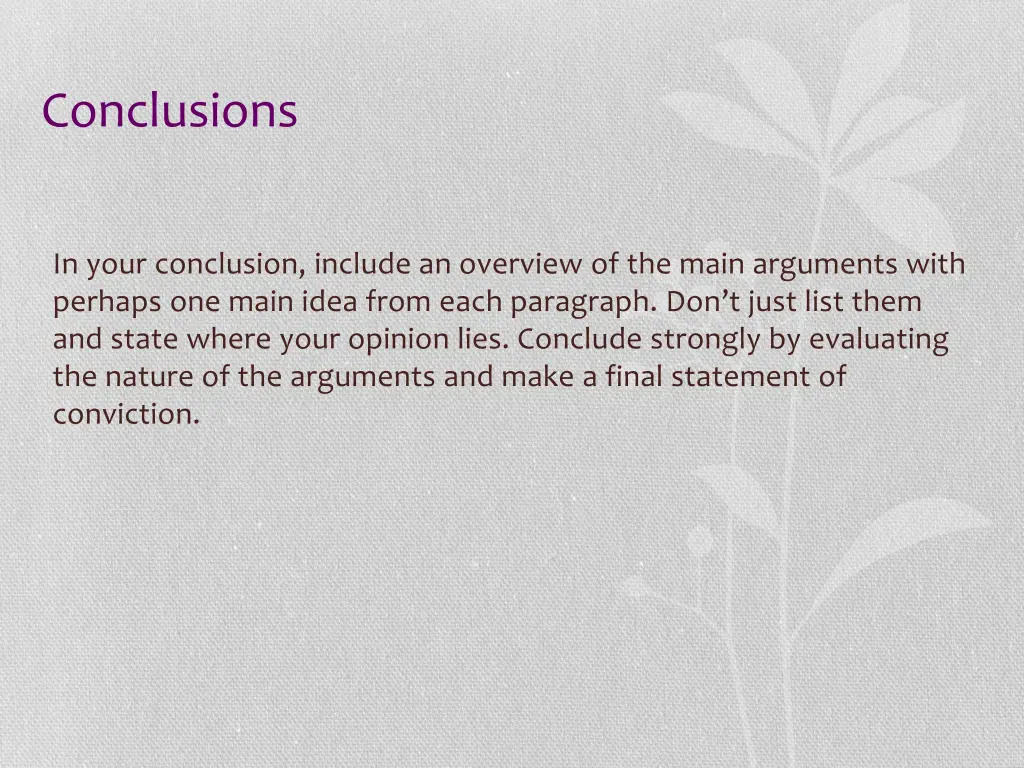 conclusions