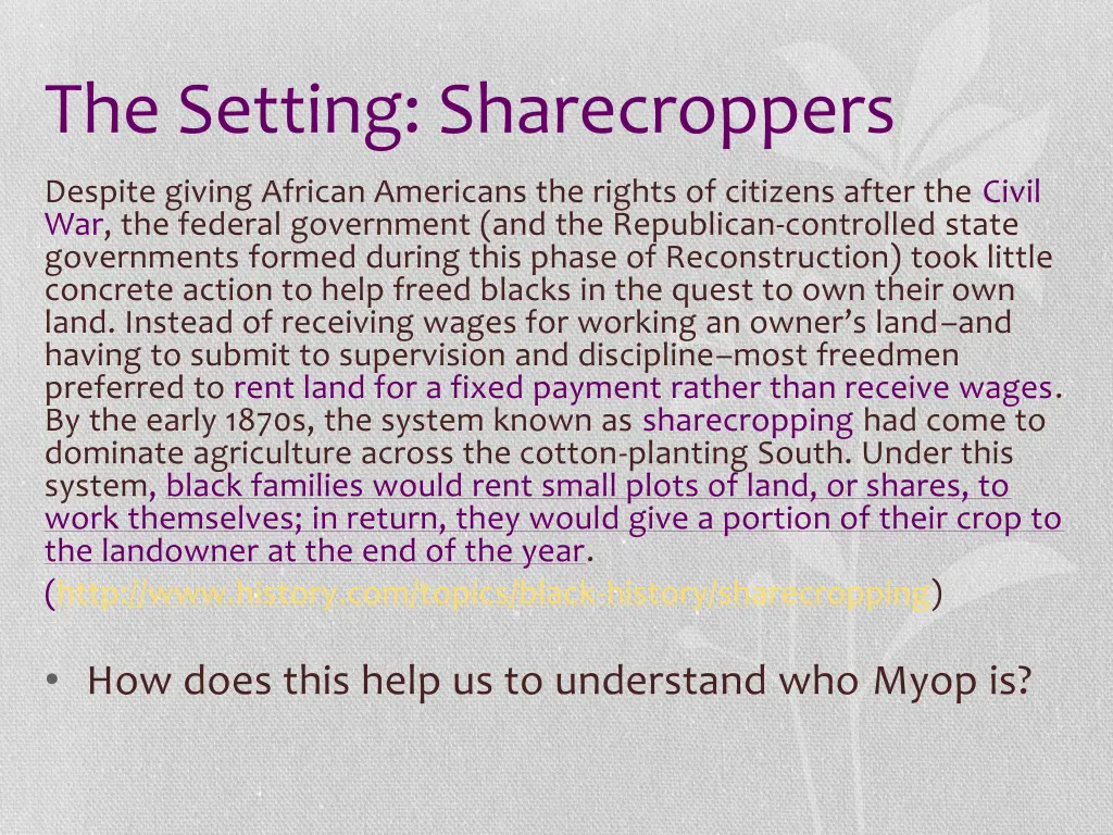 the setting sharecroppers