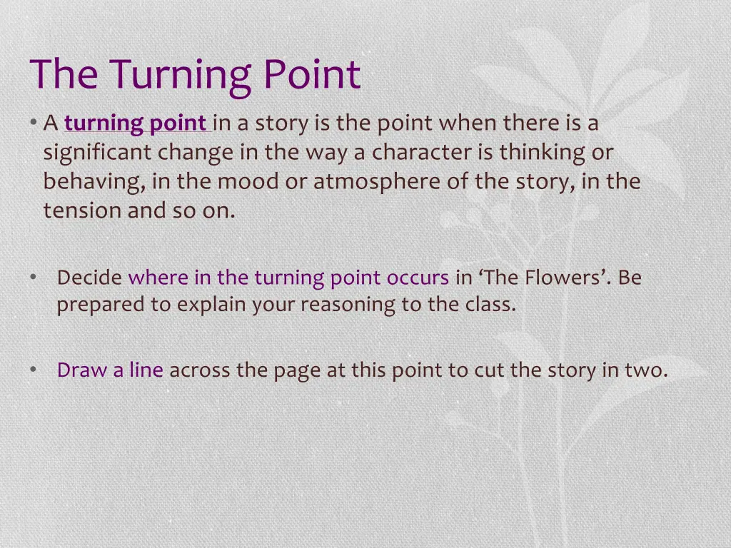 the turning point a turning point in a story