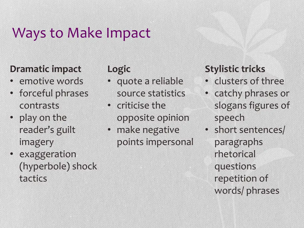 ways to make impact