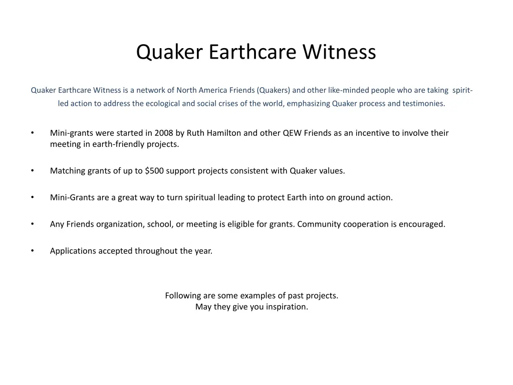 quaker earthcare witness