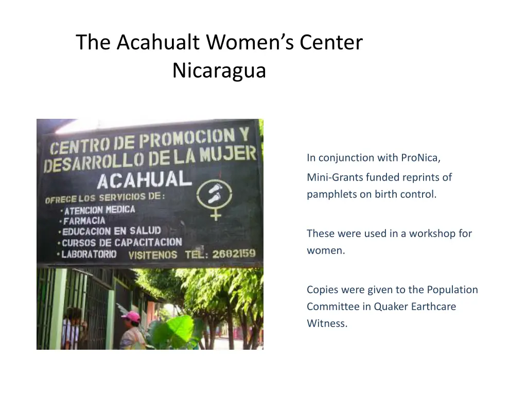 the acahualt women s center nicaragua