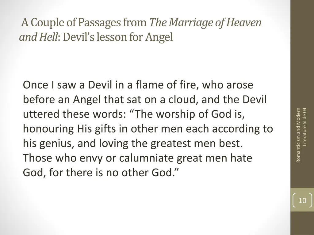 a couple of passages from the marriage of heaven 3