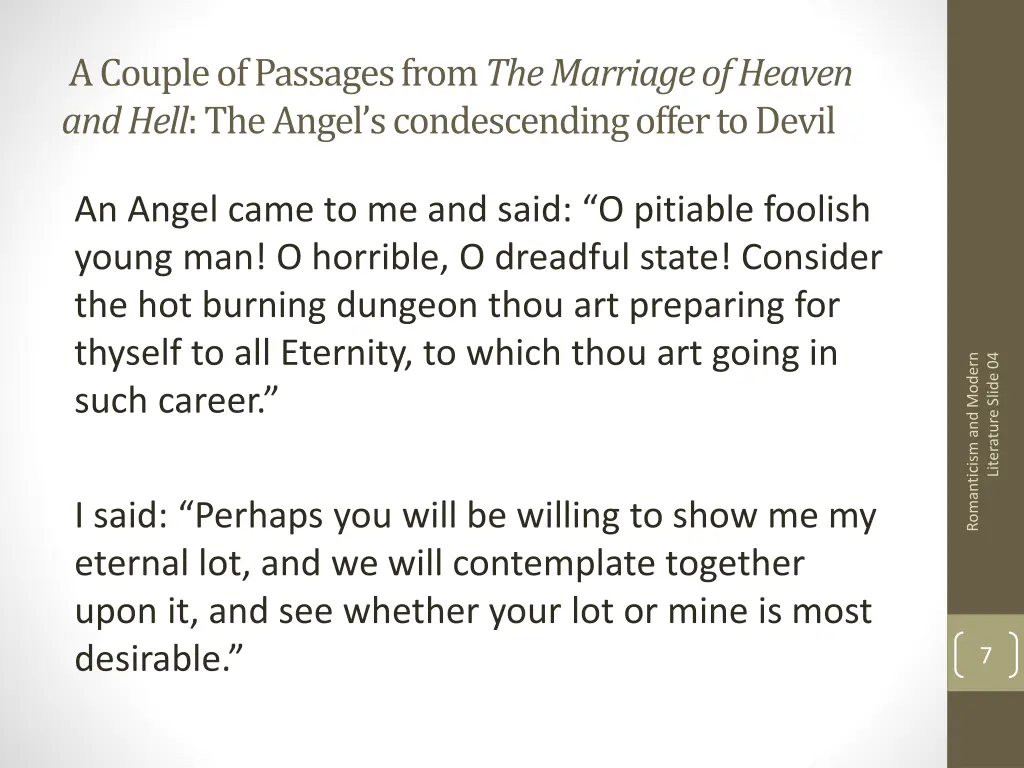 a couple of passages from the marriage of heaven