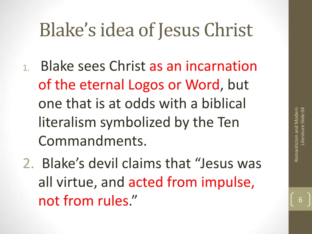 blake s idea of jesus christ