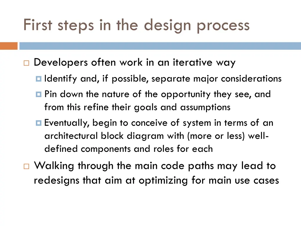 first steps in the design process