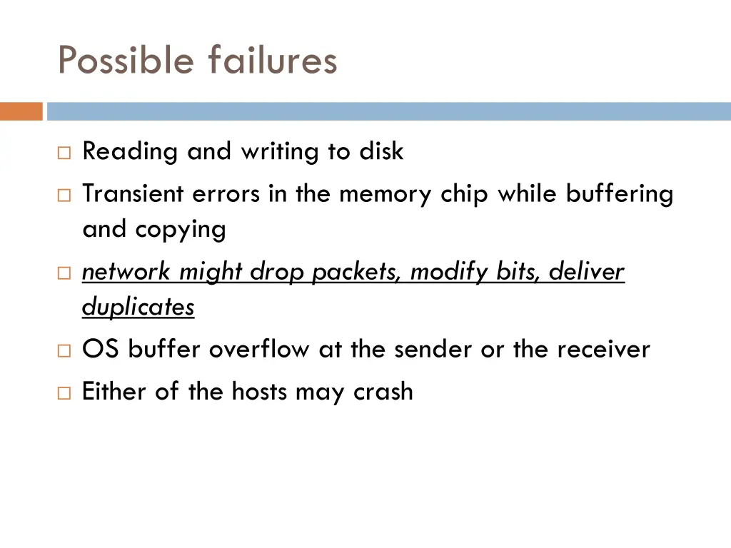 possible failures