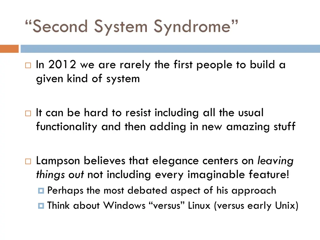 second system syndrome