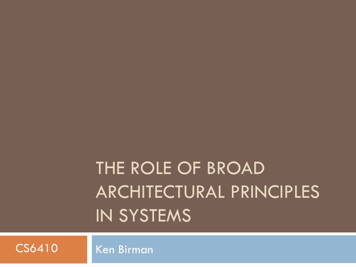 the role of broad architectural principles