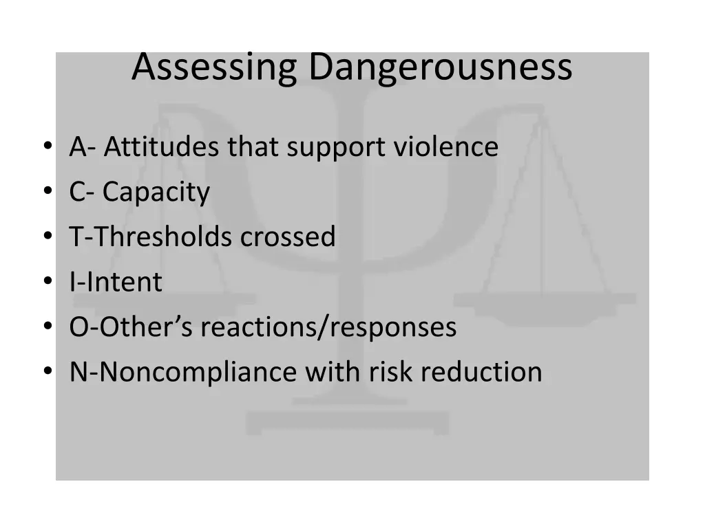 assessing dangerousness 7