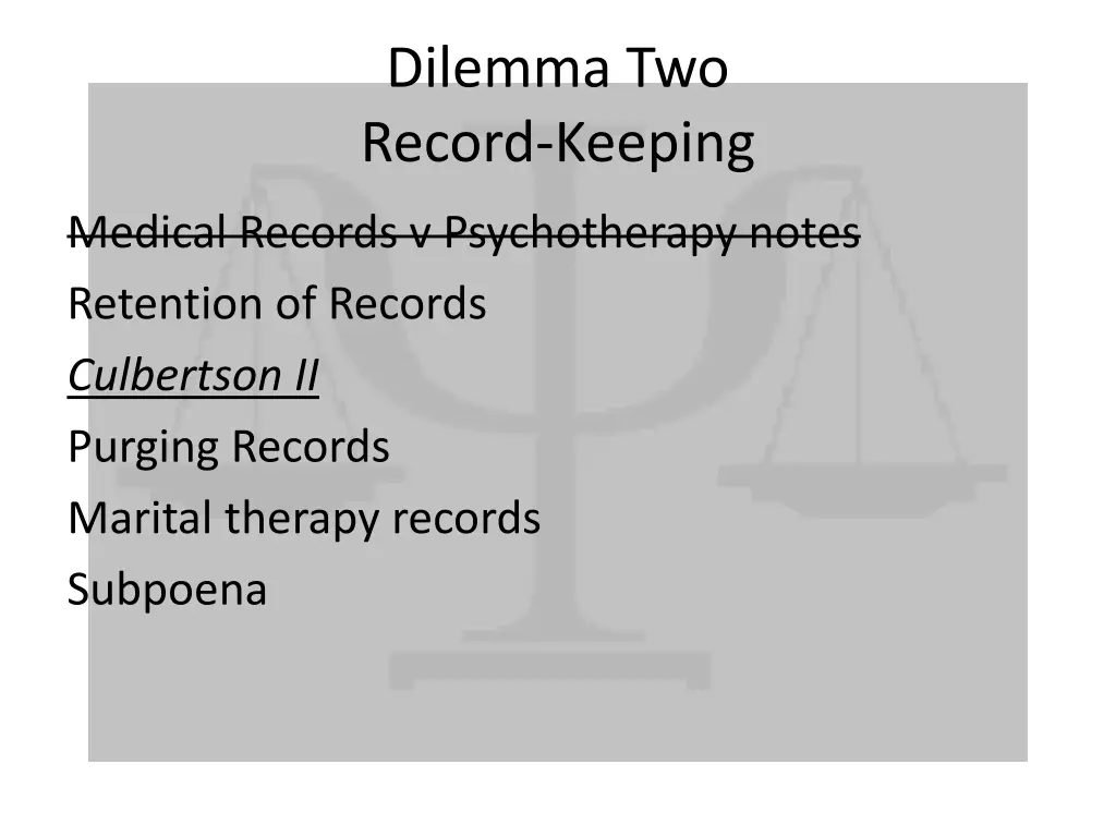 dilemma two record keeping 1