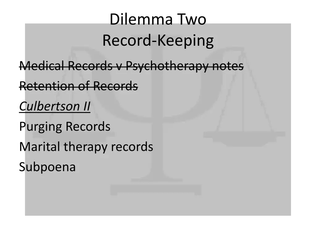 dilemma two record keeping 2