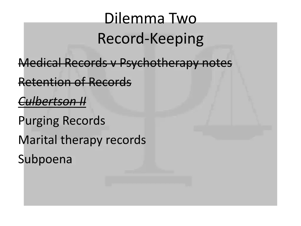 dilemma two record keeping 3