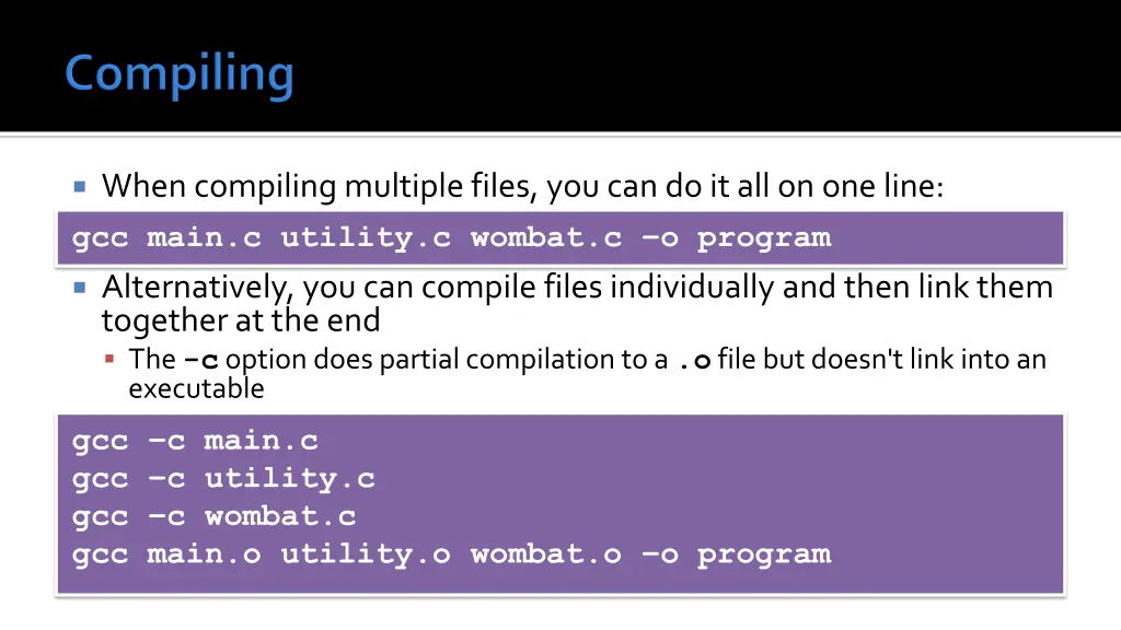 when compiling multiple files