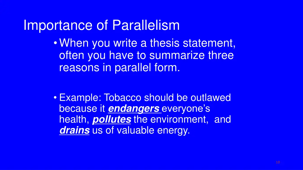 importance of parallelism when you write a thesis