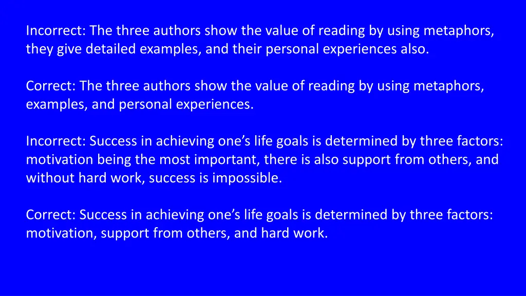 incorrect the three authors show the value