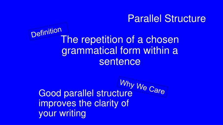 parallel structure