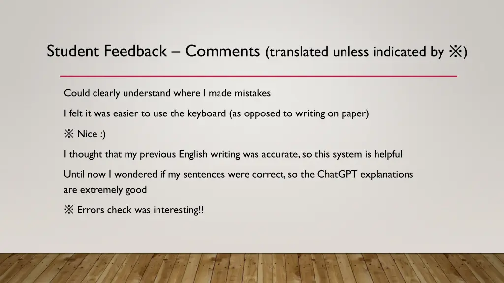 student feedback comments translated unless