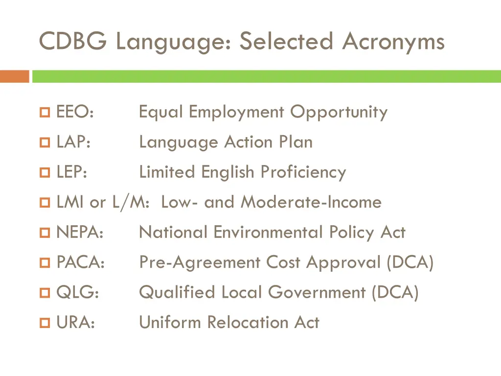 cdbg language selected acronyms 6