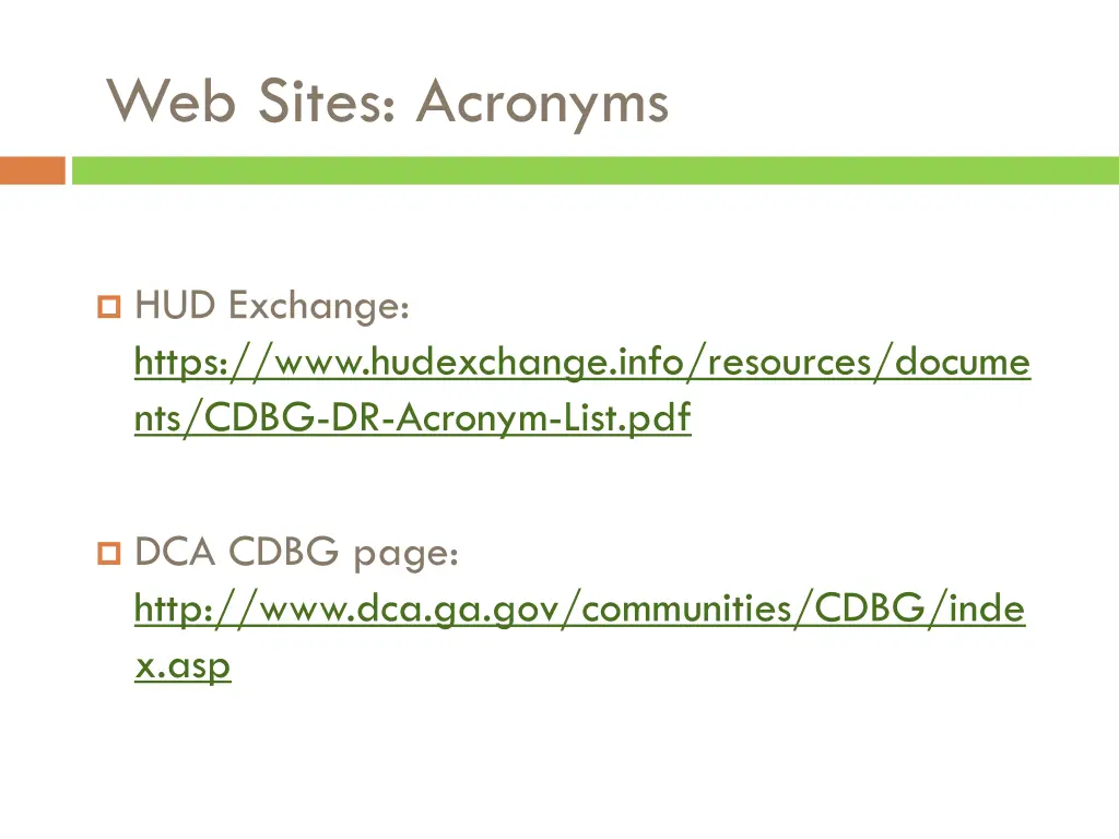 web sites acronyms