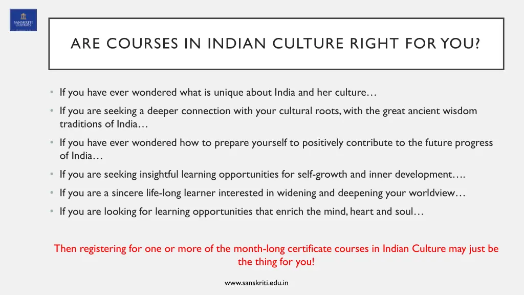 are courses in indian culture right for you