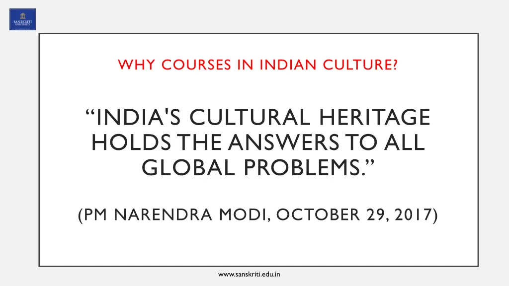 why courses in indian culture