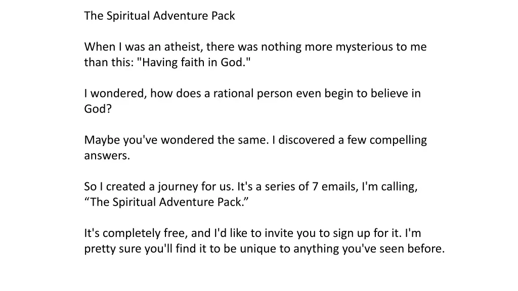 the spiritual adventure pack