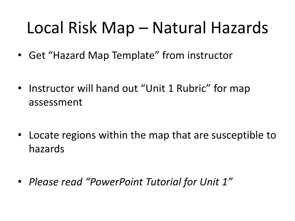 local risk map natural hazards