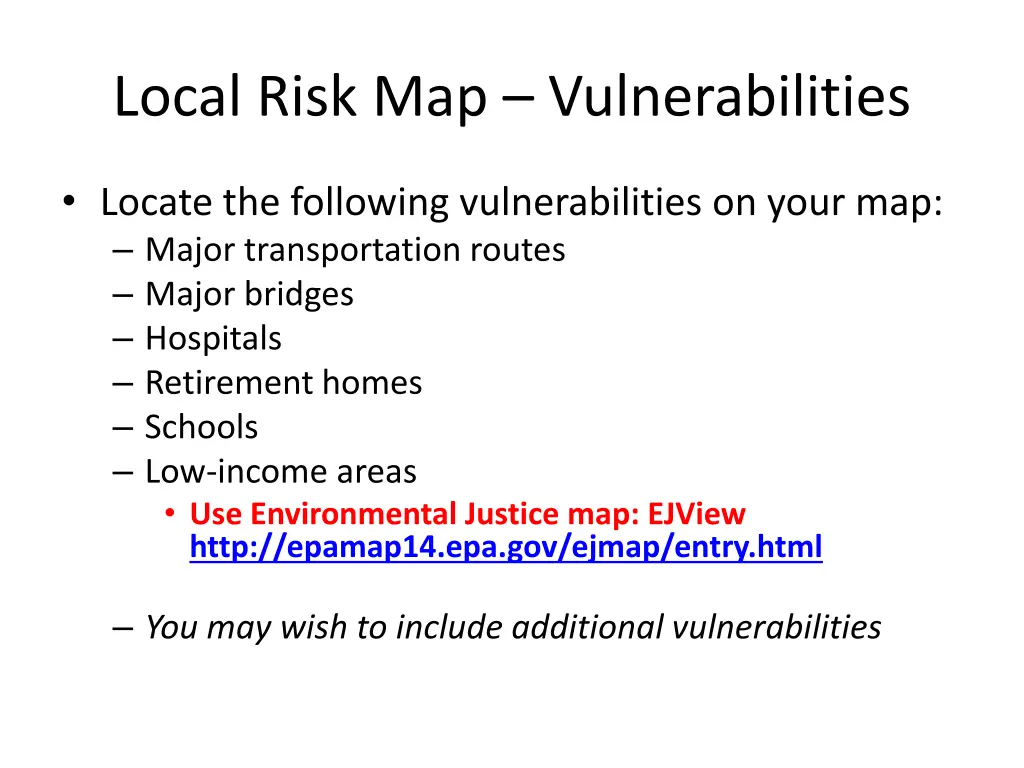 local risk map vulnerabilities