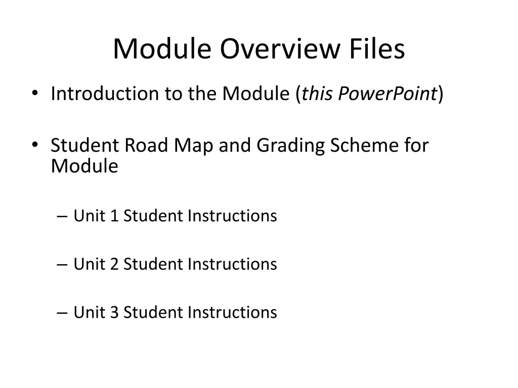 module overview files