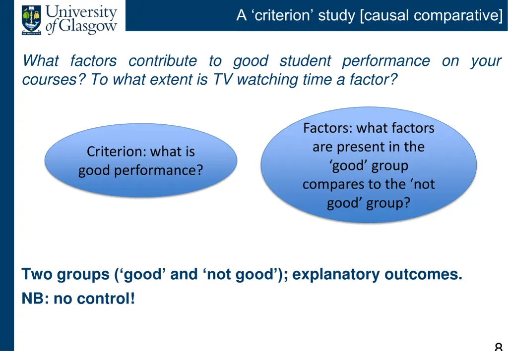 a criterion study causal comparative