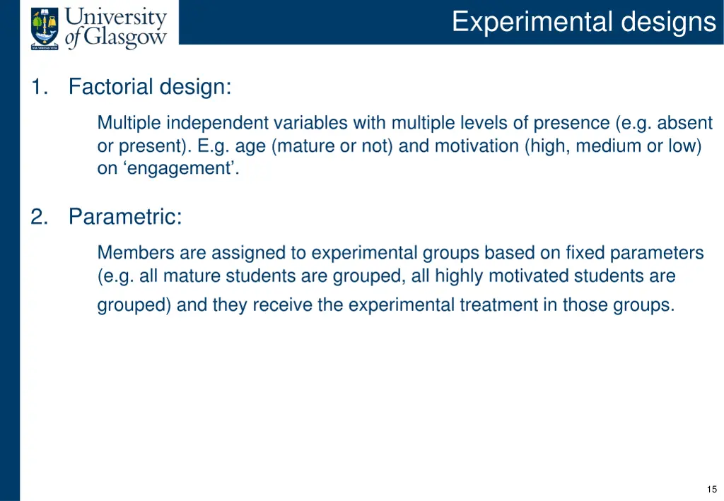 experimental designs 1