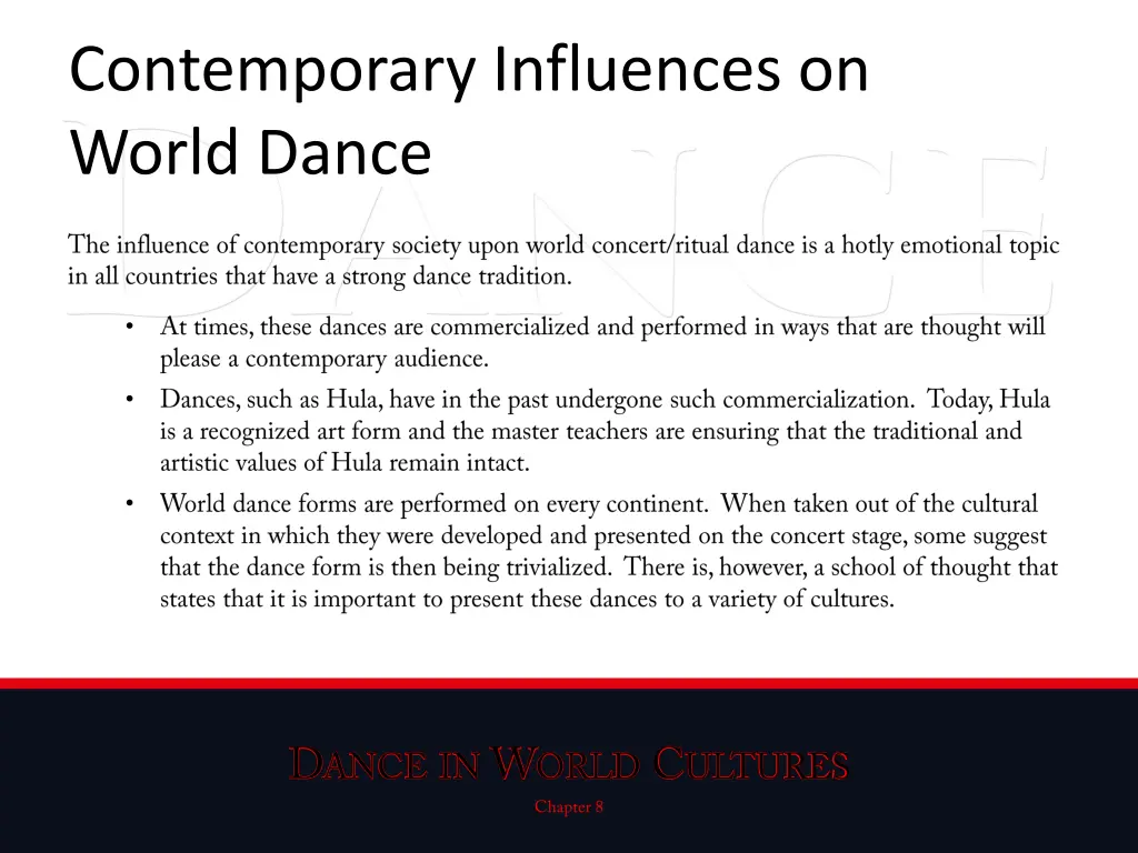 contemporary influences on world dance