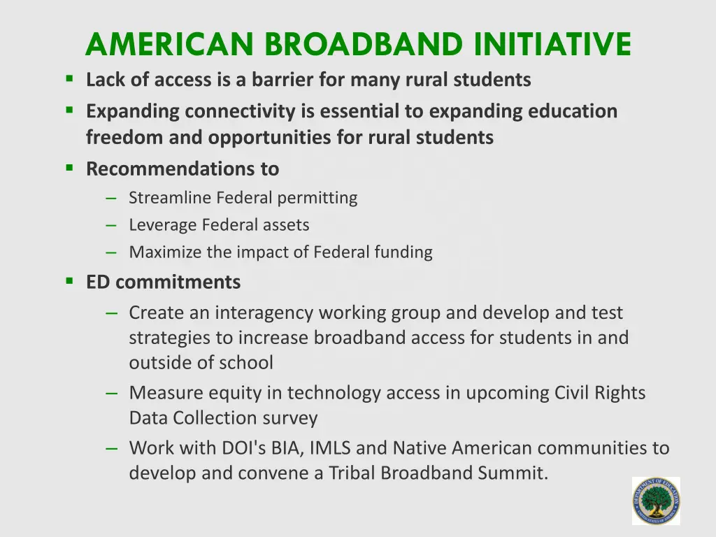 american broadband initiative lack of access