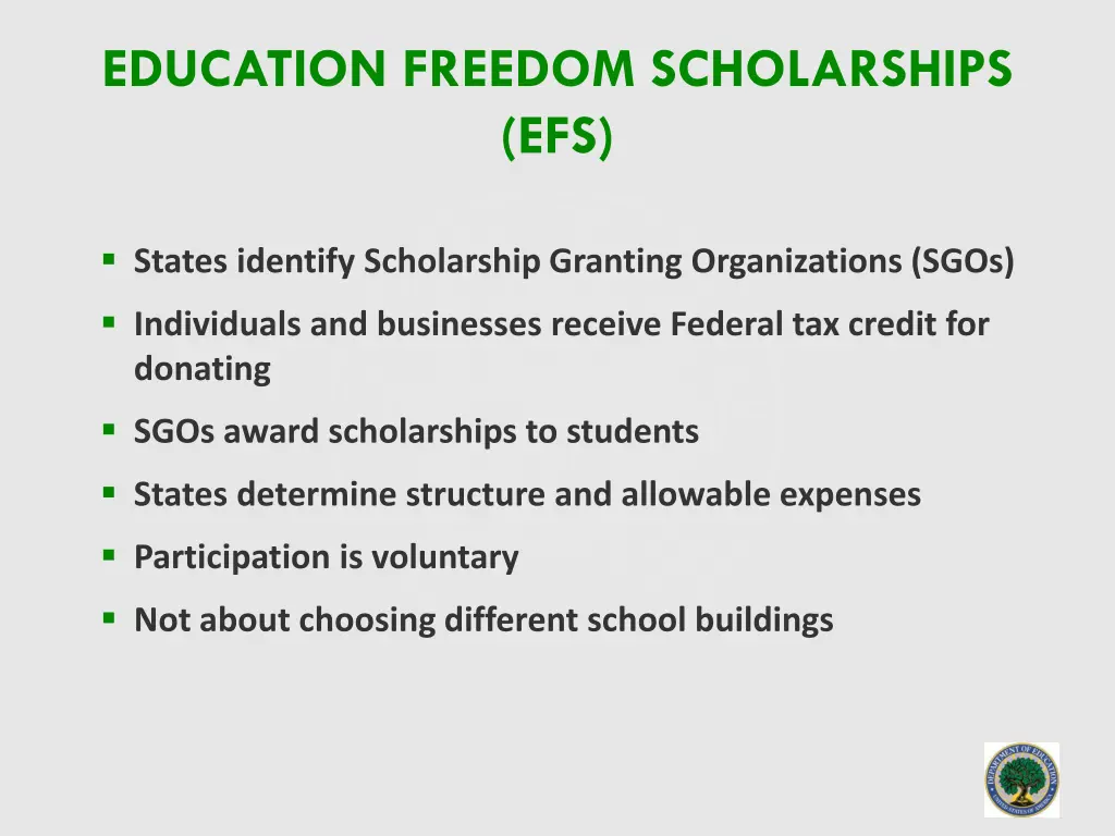 education freedom scholarships efs 1