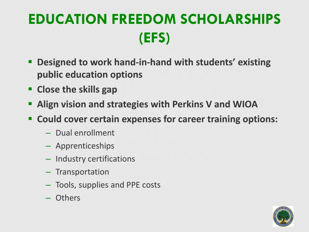 education freedom scholarships efs 3